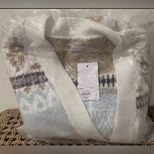 WOMENS LONG DUSTER OPEN CARDIGAN FAIRISLE LIGHTWEIGHT WINTER SWEATER LARGE WHITE